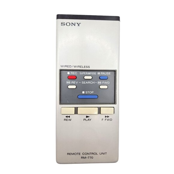 Sony Betamax Remote Control RM770 VCR Vintage OEM Original Genuine Tested Works - Picture 1 of 3